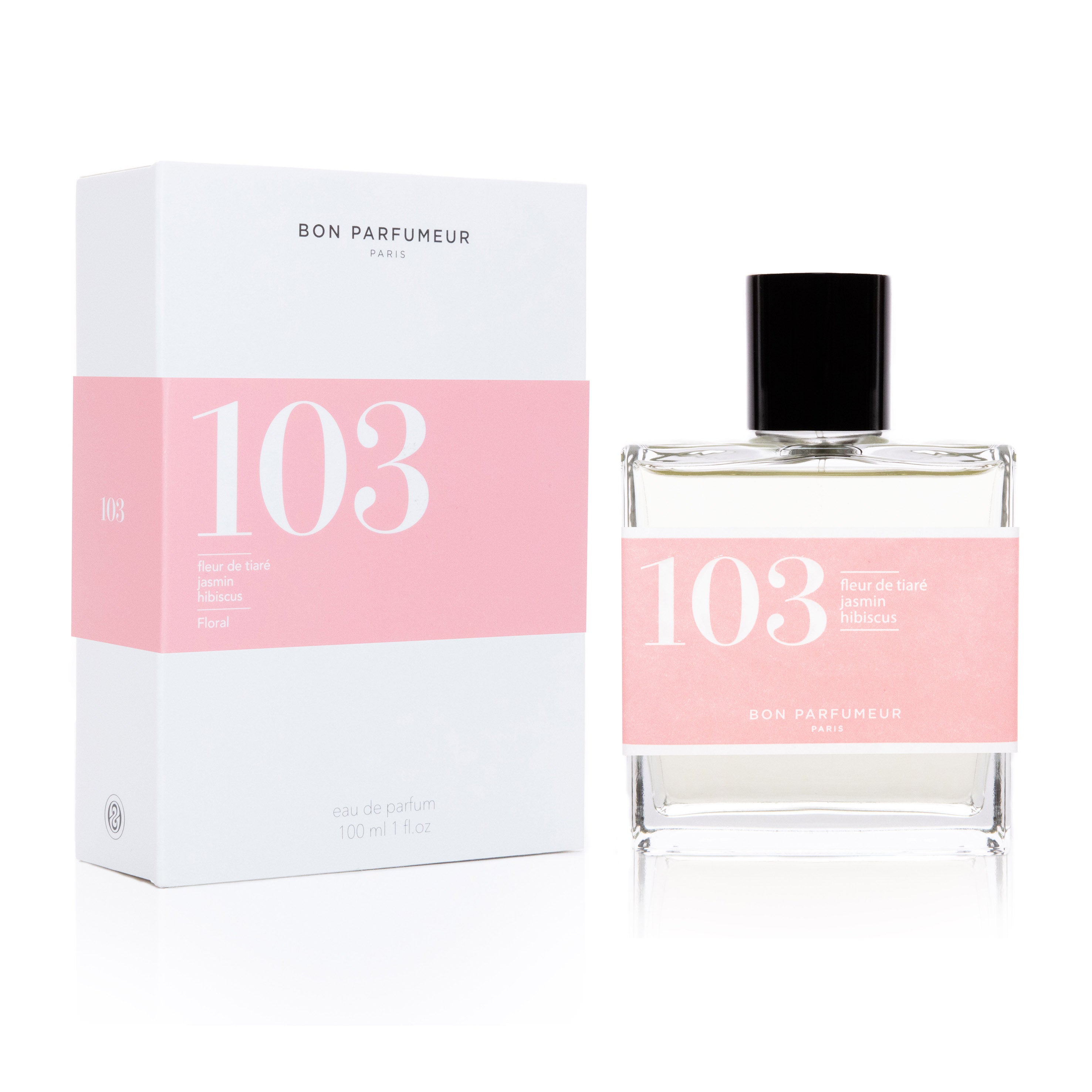 Bon Parfumeur - Collection Floral Eau de Parfum 103 à la fleur de tiaré, jasmin et hibiscus. Existe en 30ml et 100ml.