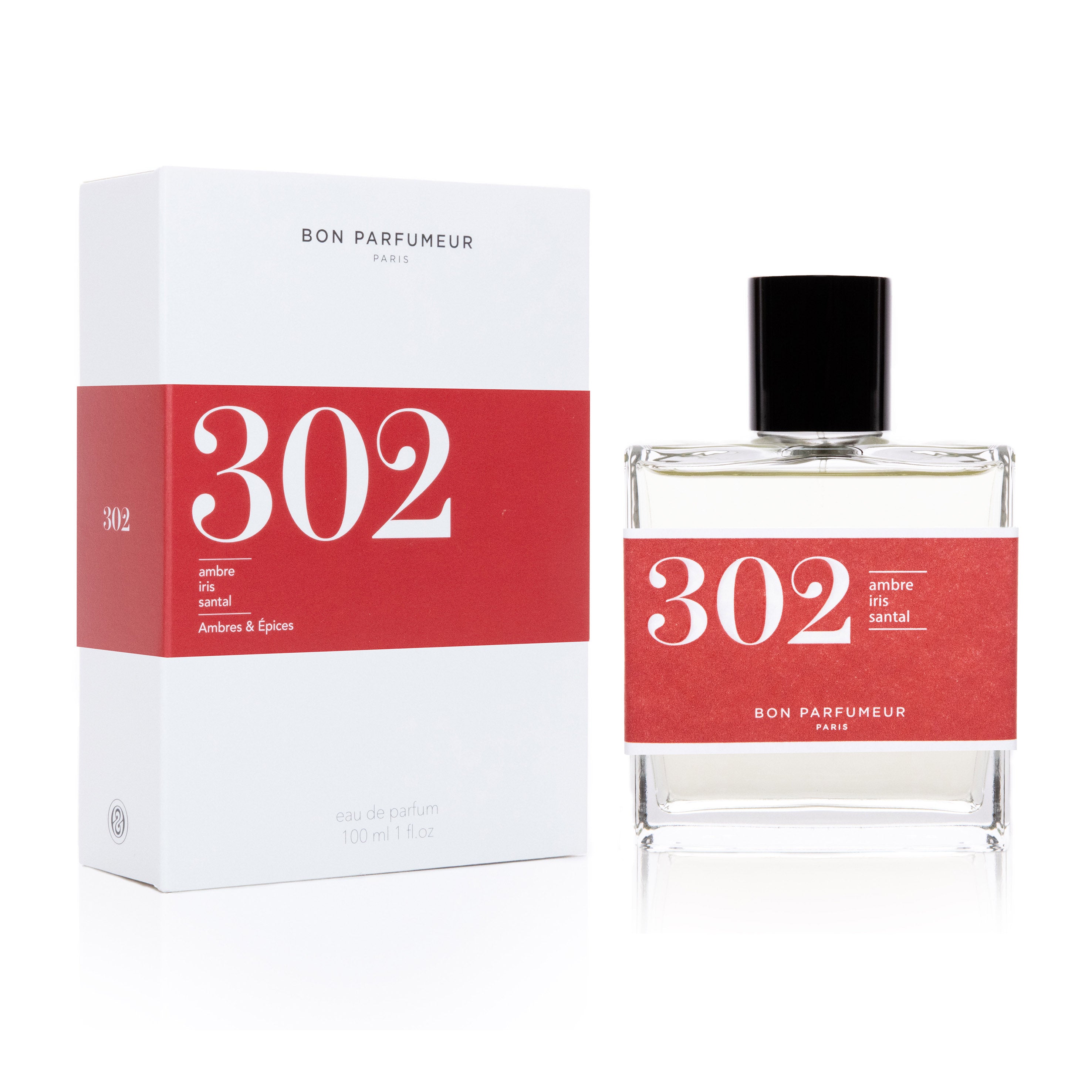 Bon Parfumeur - Collection Ambre & Epices Eau de Parfum 302 ambre, iris et santal. Existe en 30ml et 100ml.