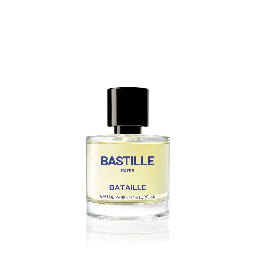 Eau de Parfum Naturelle Bataille de la marque Bastille Paris en format 50ml. Famille olfactive Boisé