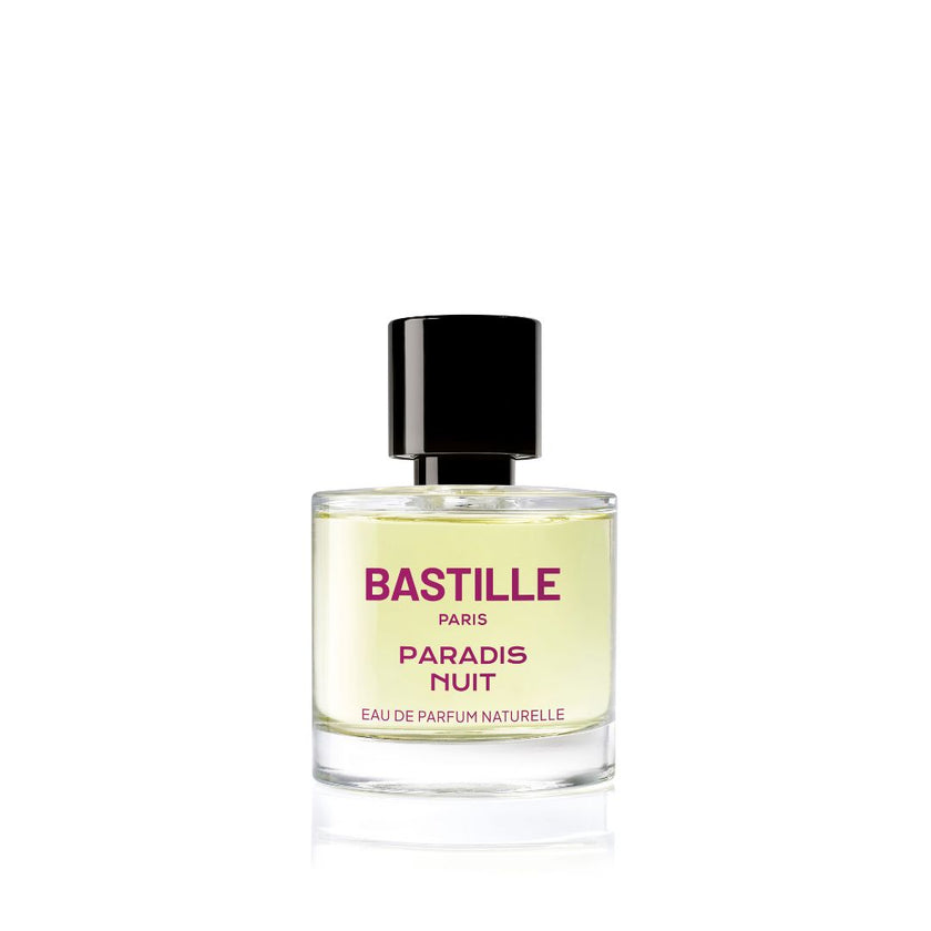 Eau de Parfum Naturelle Paradis Nuit de la marque Bastille Paris en format 50ml. Famille olfactive Boisé Ambré