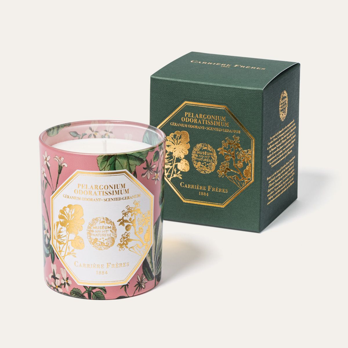 Carrière Frères Bougie Parfumée 185g parfum Géranium, cire 100% végétale