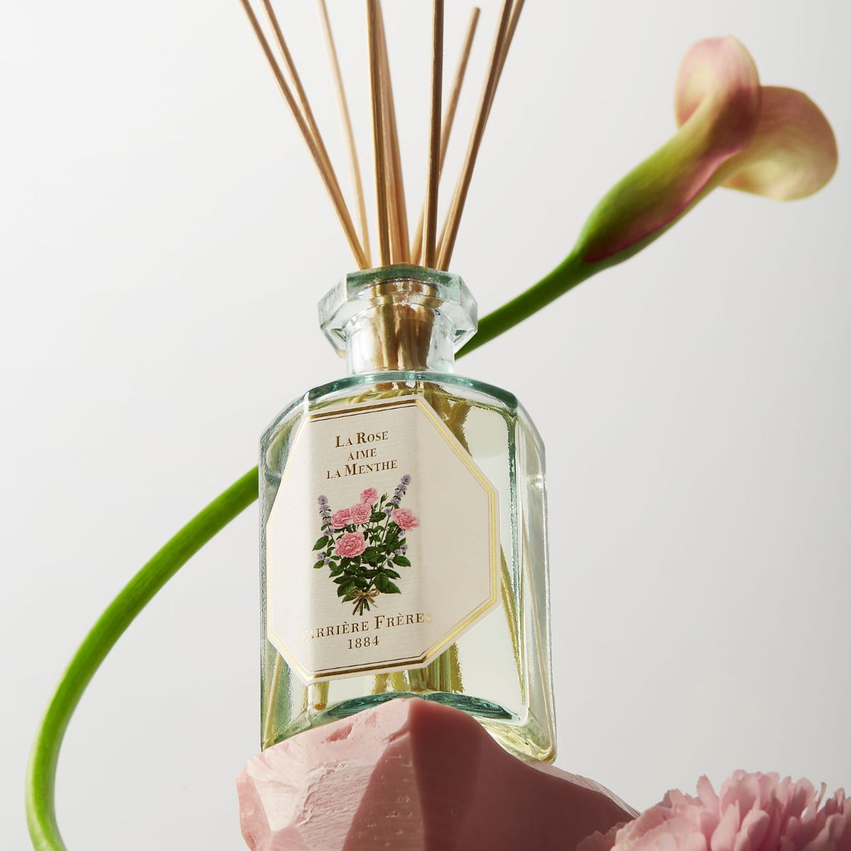 Carrière Frères Diffuseur Parfumée 200ml parfum La Rose aime la Menthe, 100% naturel