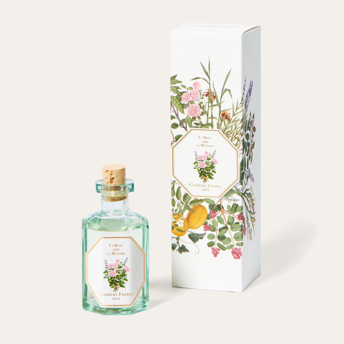 Carrière Frères Diffuseur Parfumée 200ml parfum La Rose aime la Menthe, 100% naturel