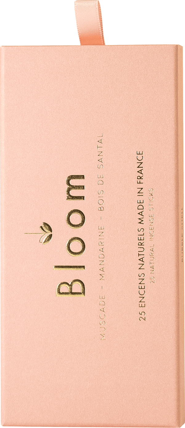 Encens BLOOM Bubble Shell parfum Muscade, Mandarine et Bois de Santal 100% naturel